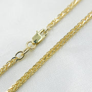 14K Solid Yellow Gold Wheat Necklace